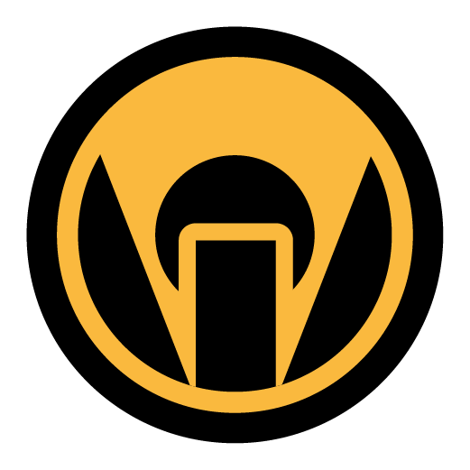 Third Focal Plane logo: a sight picture through an aperture, in an amber badge